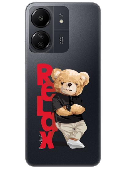 Redmi 13C Teddy Bear Relax Şeffaf Telefon Kılıfı