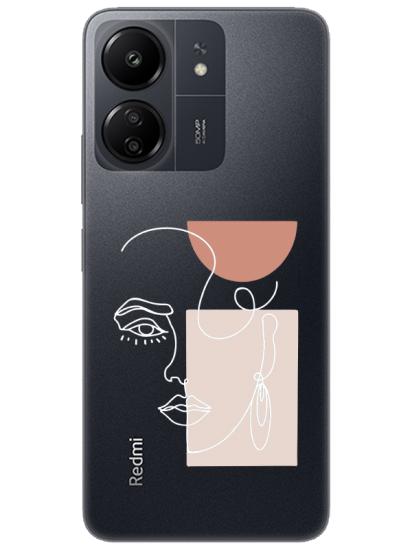 Redmi 13C Women Art Şeffaf Telefon Kılıfı