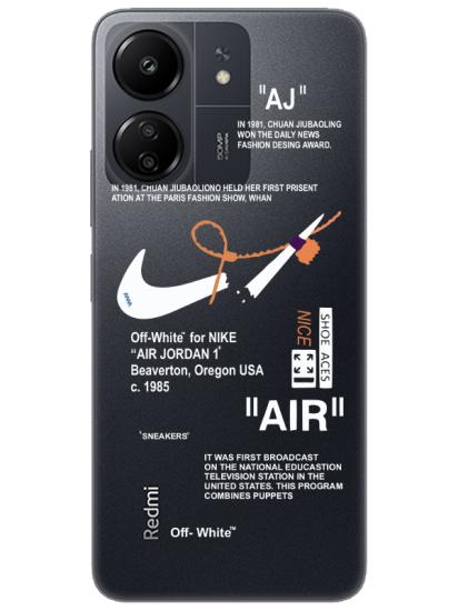 Redmi 13C Nike Air Şeffaf Telefon Kılıfı