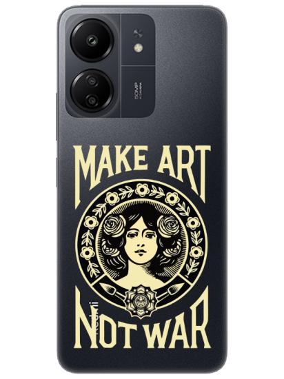 Redmi 13C Make Art Not War Şeffaf Telefon Kılıfı