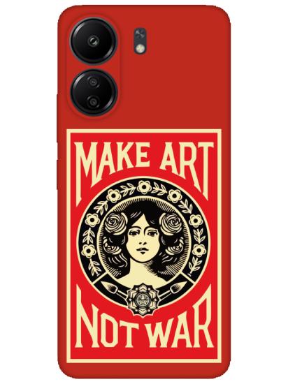 Redmi 13C Make Art Not War Kırmızı Telefon Kılıfı