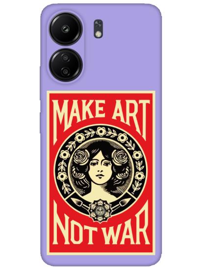 Redmi 13C Make Art Not War Lila Telefon Kılıfı