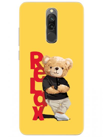 Redmi 8 Teddy Bear Relax Sarı Telefon Kılıfı