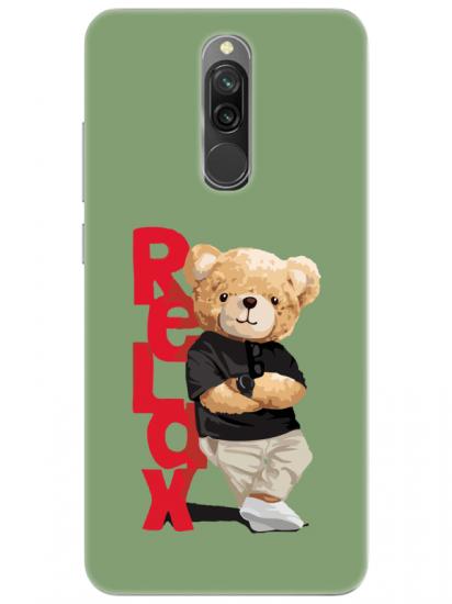 Redmi 8 Teddy Bear Relax Yeşil Telefon Kılıfı