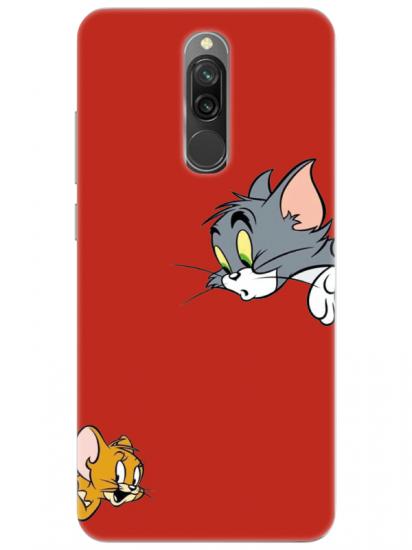 Redmi 8 Tom And Jerry Kırmızı Telefon Kılıfı