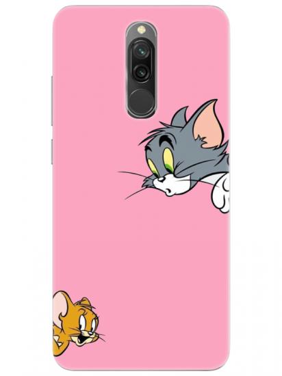 Redmi 8 Tom And Jerry Pembe Telefon Kılıfı