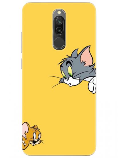 Redmi 8 Tom And Jerry Sarı Telefon Kılıfı