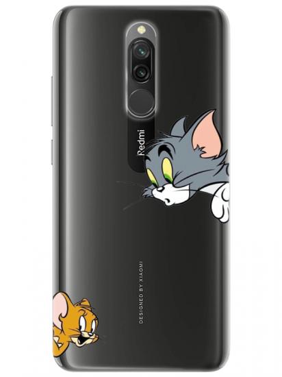 Redmi 8 Tom And Jerry Şeffaf Telefon Kılıfı