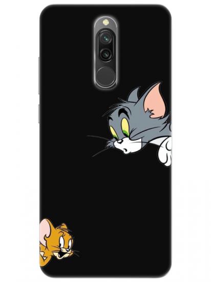 Redmi 8 Tom And Jerry Siyah Telefon Kılıfı