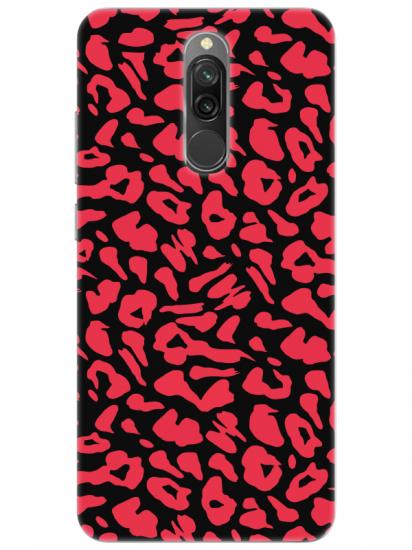 Redmi 8 Leopar Desenli Siyah Telefon Kılıfı