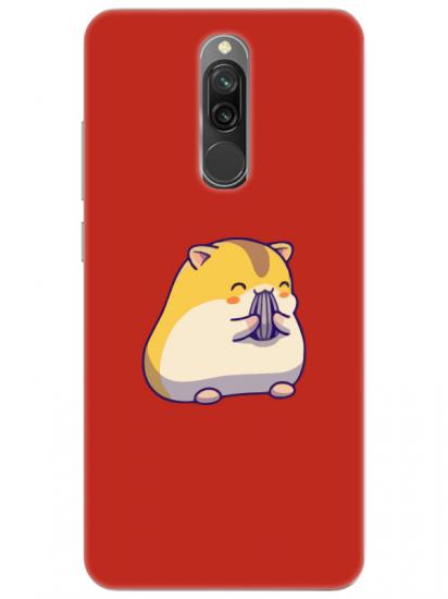 Redmi 8 Sevimli Hamster Kırmızı Telefon Kılıfı