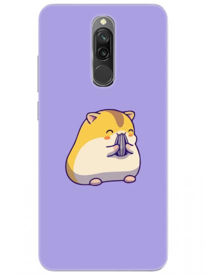 Redmi 8 Sevimli Hamster Lila Telefon Kılıfı