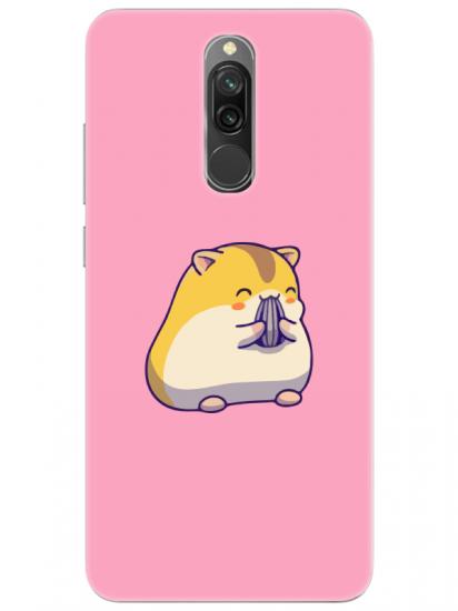 Redmi 8 Sevimli Hamster Pembe Telefon Kılıfı