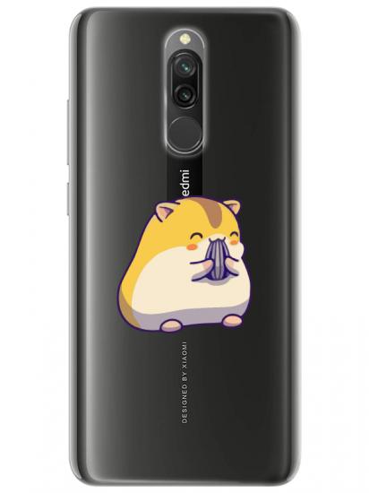 Redmi 8 Sevimli Hamster Şeffaf Telefon Kılıfı