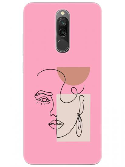 Redmi 8 Women Art Pembe Telefon Kılıfı