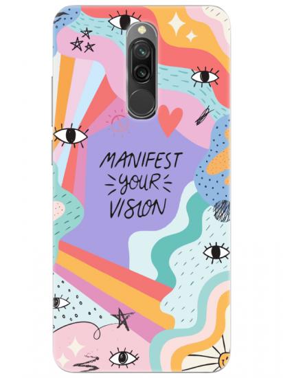 Redmi 8 Manifast Your Vision Lila Telefon Kılıfı