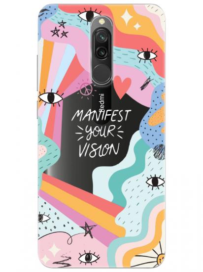 Redmi 8 Manifest Your Vision Şeffaf Telefon Kılıfı