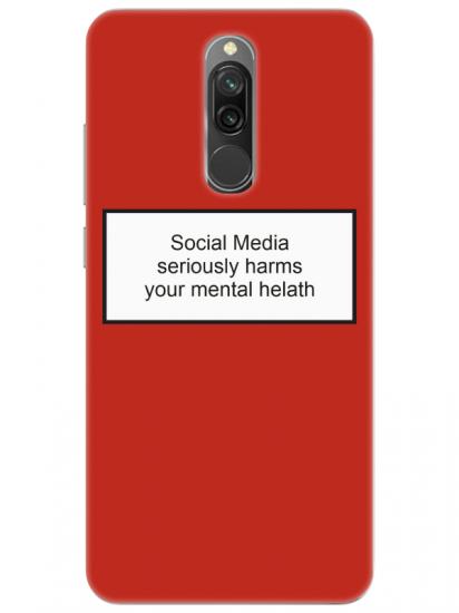 Redmi 8 Social Media Kırmızı Telefon Kılıfı