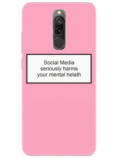 Redmi 8 Social Media Pembe Telefon Kılıfı