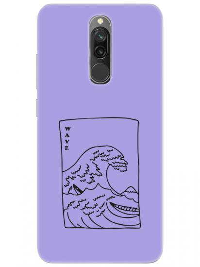 Redmi 8 Kanagawa Wave Lila Telefon Kılıfı