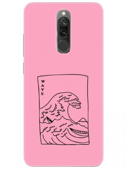 Redmi 8 Kanagawa Wave Pembe Telefon Kılıfı