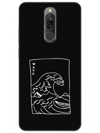 Redmi 8 Kanagawa Wave Siyah Telefon Kılıfı