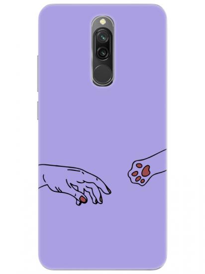 Redmi 8 Hand And Paw Lila Telefon Kılıfı