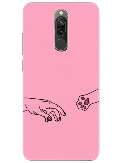 Redmi 8 Hand And Paw Pembe Telefon Kılıfı