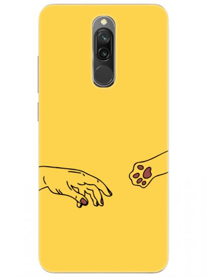 Redmi 8 Hand And Paw Sarı Telefon Kılıfı