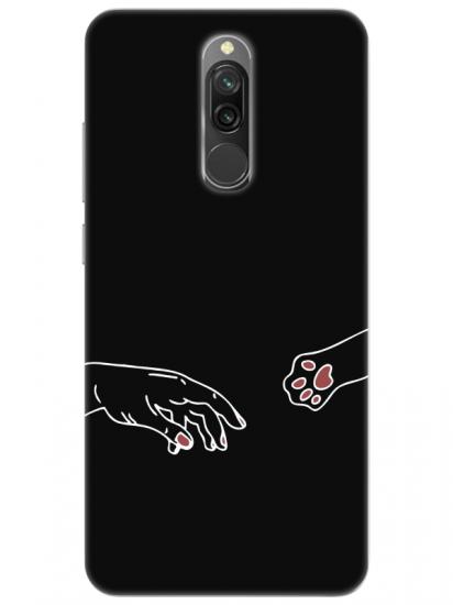 Redmi 8 Hand And Paw Siyah Telefon Kılıfı