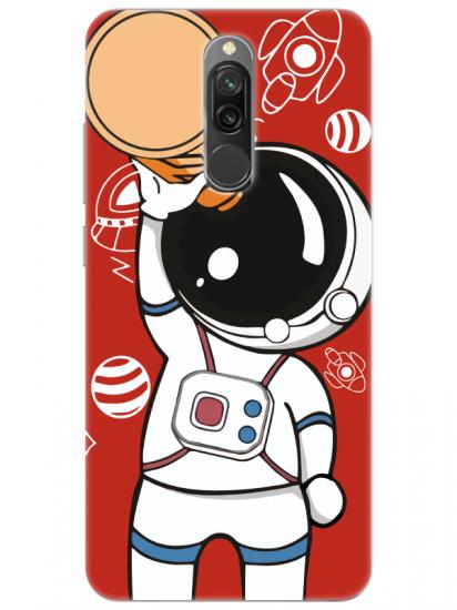 Redmi 8 Astronot Kırmızı Telefon Kılıfı