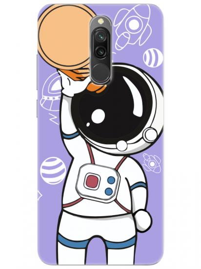 Redmi 8 Astronot Lila Telefon Kılıfı