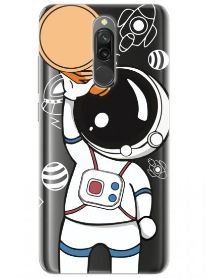 Redmi 8 Astronot Şeffaf Telefon Kılıfı