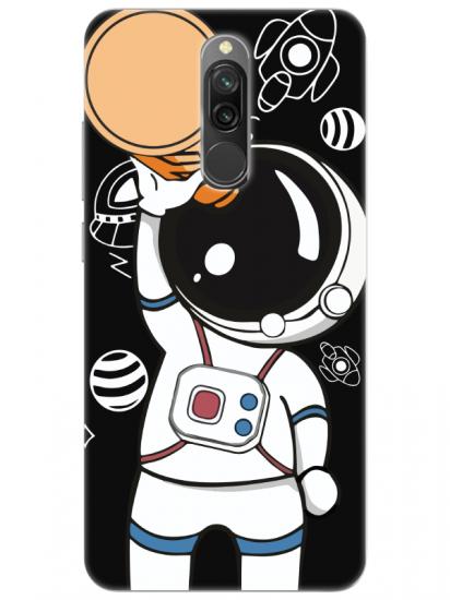 Redmi 8 Astronot Siyah Telefon Kılıfı