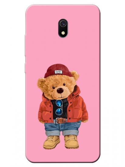 Redmi 8A Teddy Bear Pembe Telefon Kılıfı