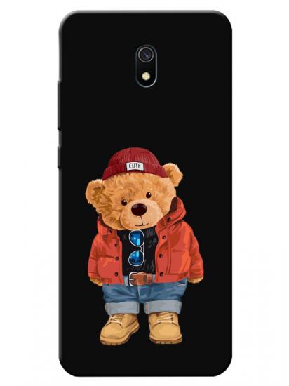 Redmi 8A Teddy Bear Siyah Telefon Kılıfı