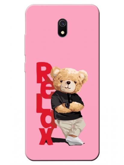 Redmi 8A Teddy Bear Relax Pembe Telefon Kılıfı