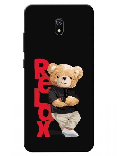 Redmi 8A Teddy Bear Relax Siyah Telefon Kılıfı