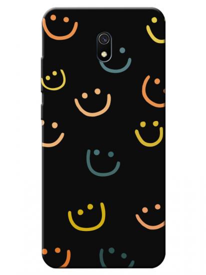 Redmi 8A Emoji Gülen Yüz Siyah Telefon Kılıfı