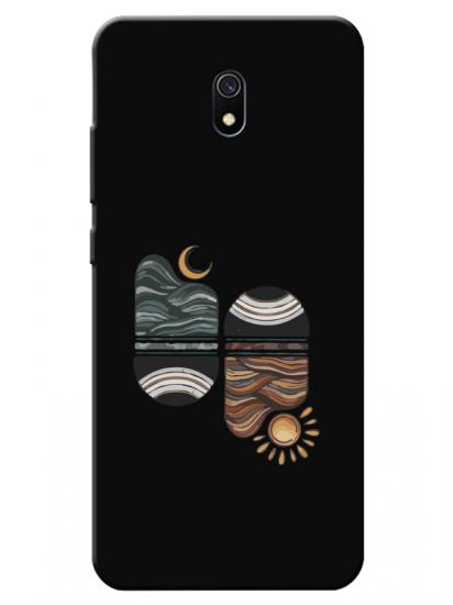 Redmi 8A Sunset Wave Siyah Telefon Kılıfı