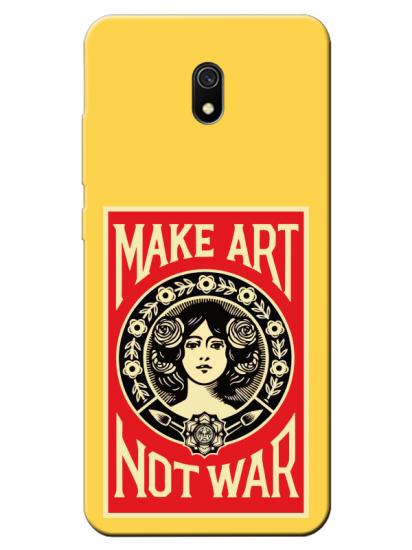 Redmi 8A Make Art Not War Sarı Telefon Kılıfı