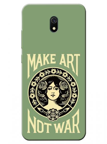 Redmi 8A Make Art Not War Yeşil Telefon Kılıfı