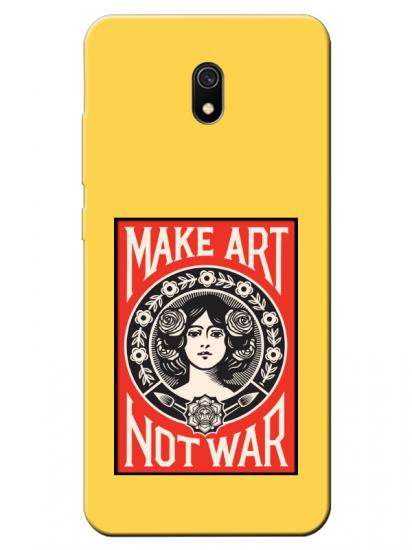 Redmi 8A Make Art Not War Sarı Telefon Kılıfı