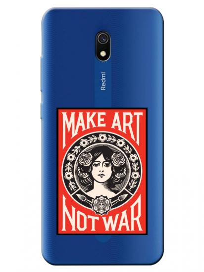 Redmi 8A Make Art Not War Şeffaf Telefon Kılıfı