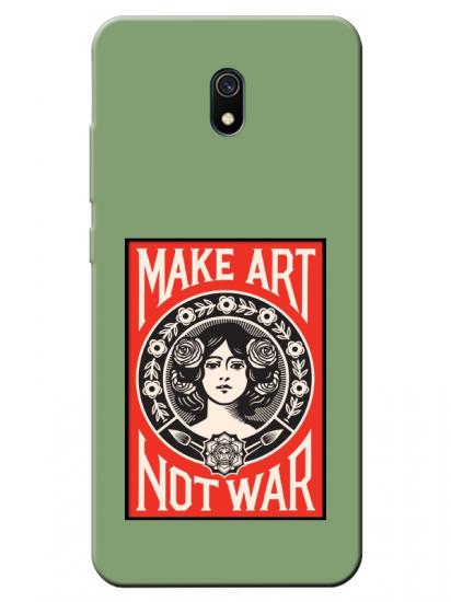 Redmi 8A Make Art Not War Yeşil Telefon Kılıfı