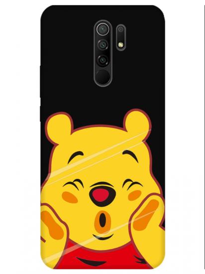 Redmi 9 Winnie The Pooh Siyah Telefon Kılıfı