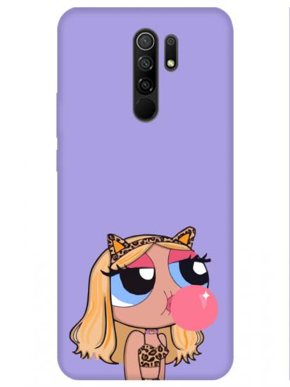 Redmi 9 Powerpuff Girls Lila Telefon Kılıfı