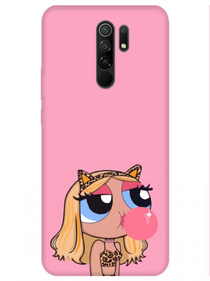 Redmi 9 Powerpuff Girls Pembe Telefon Kılıfı