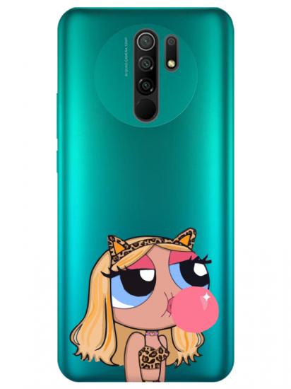 Redmi 9 Powerpuff Girls Şeffaf Telefon Kılıfı