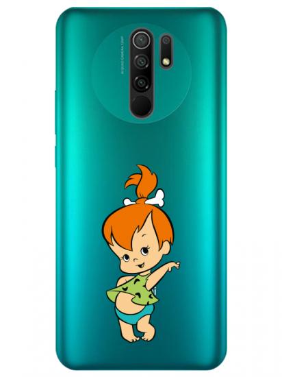 Redmi 9 Taş Devri Kız Bebek Şeffaf Telefon Kılıfı